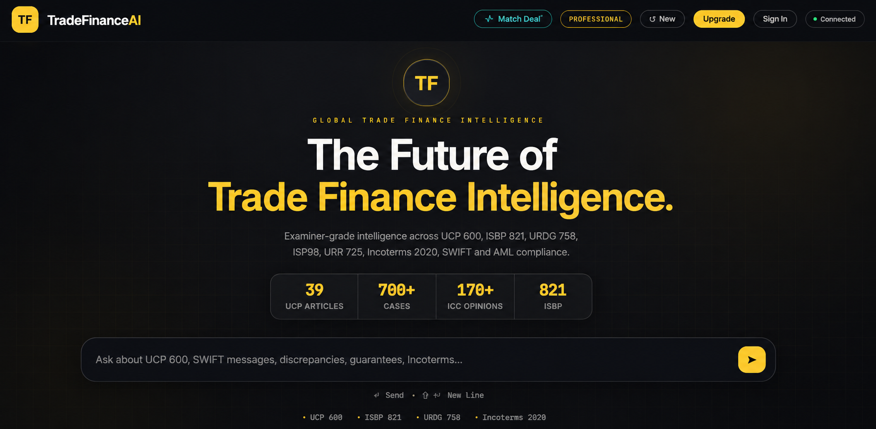 TradeFinanceAI global trade finance intelligence platform